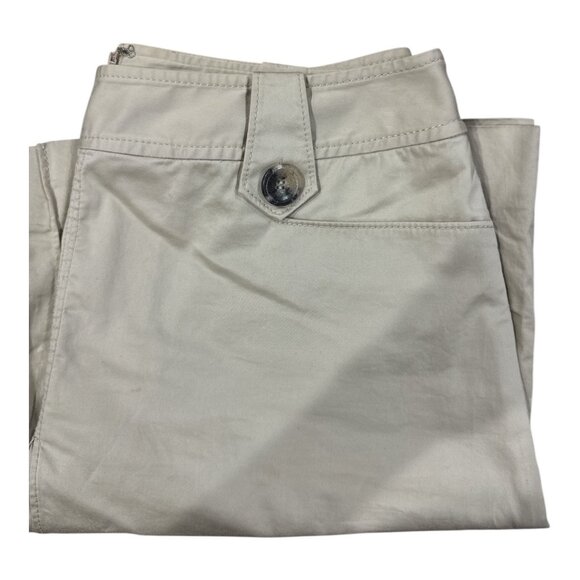 White House Black Market Womens Beige A-Line Skirt Size 6 Cotton Blend Button De - Picture 4 of 8